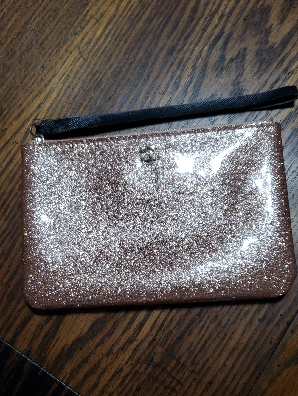 Kate Spade Rose Gold Glitter Wristlet